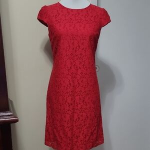 Tommy Hilfiger Red Lace Mini Dress